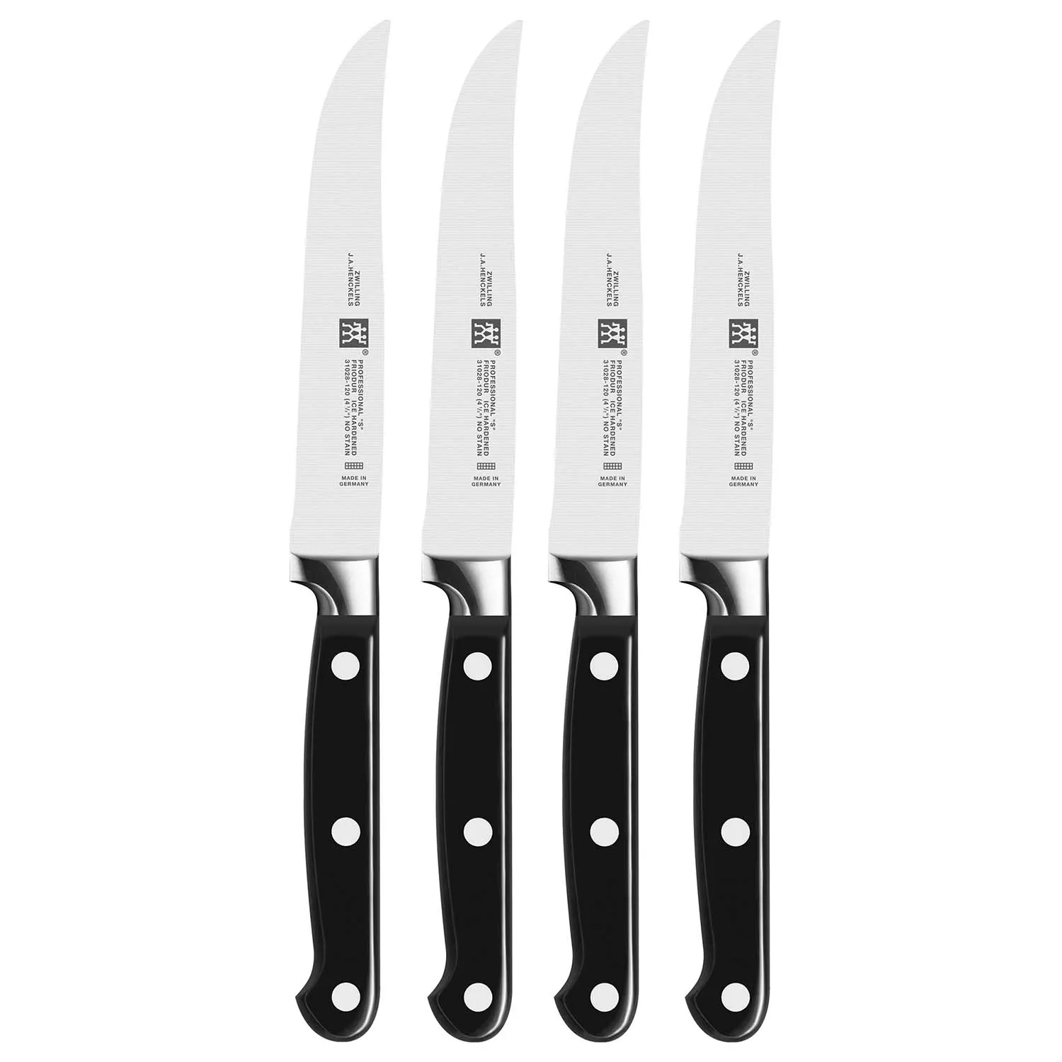 6 Steak Knives Stainless Steel Foreign Hollow Ground Vintage Set
