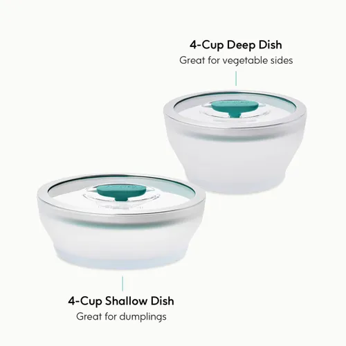 Anyday Microwave Medium 4-Piece Glass Round Dish Set