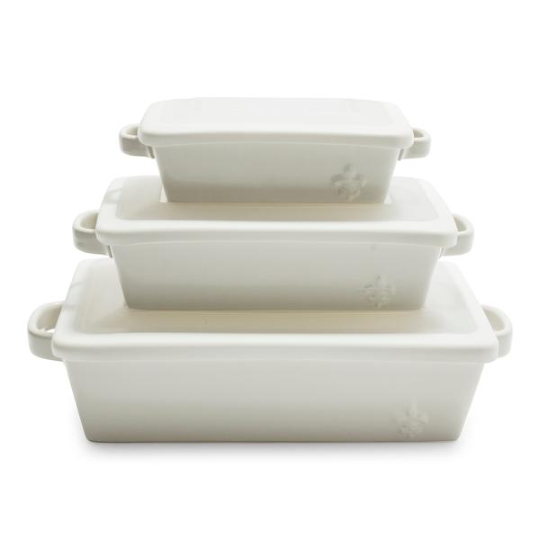 Sur La Table La Marque 84 Stoneware 3-Piece Baker Set with Lids
