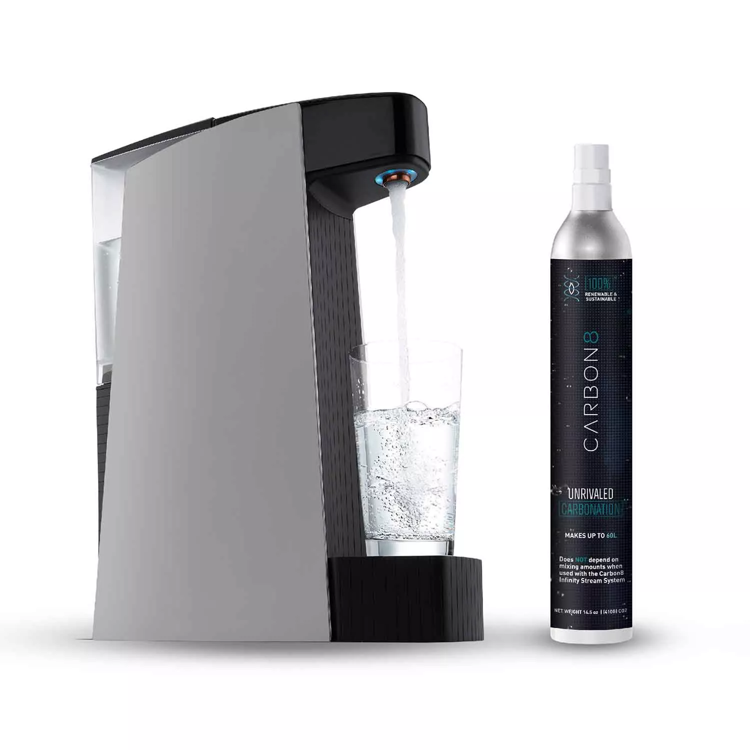 Carbon8 Sparkling Water Maker & Dispenser with CO2 Cylinder 