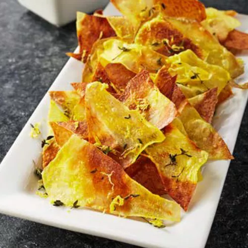 Salted Lemon Thyme Chips with Feta Dip