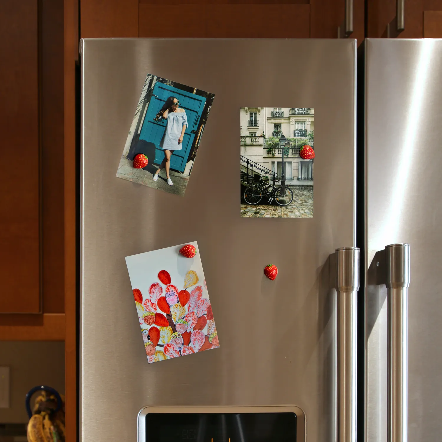 Three By Three Strawberry Magnets 