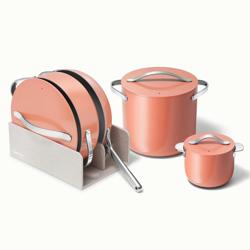 Caraway Ceramic Nonstick Cookware+ 7-Piece Set with Bonus Storage