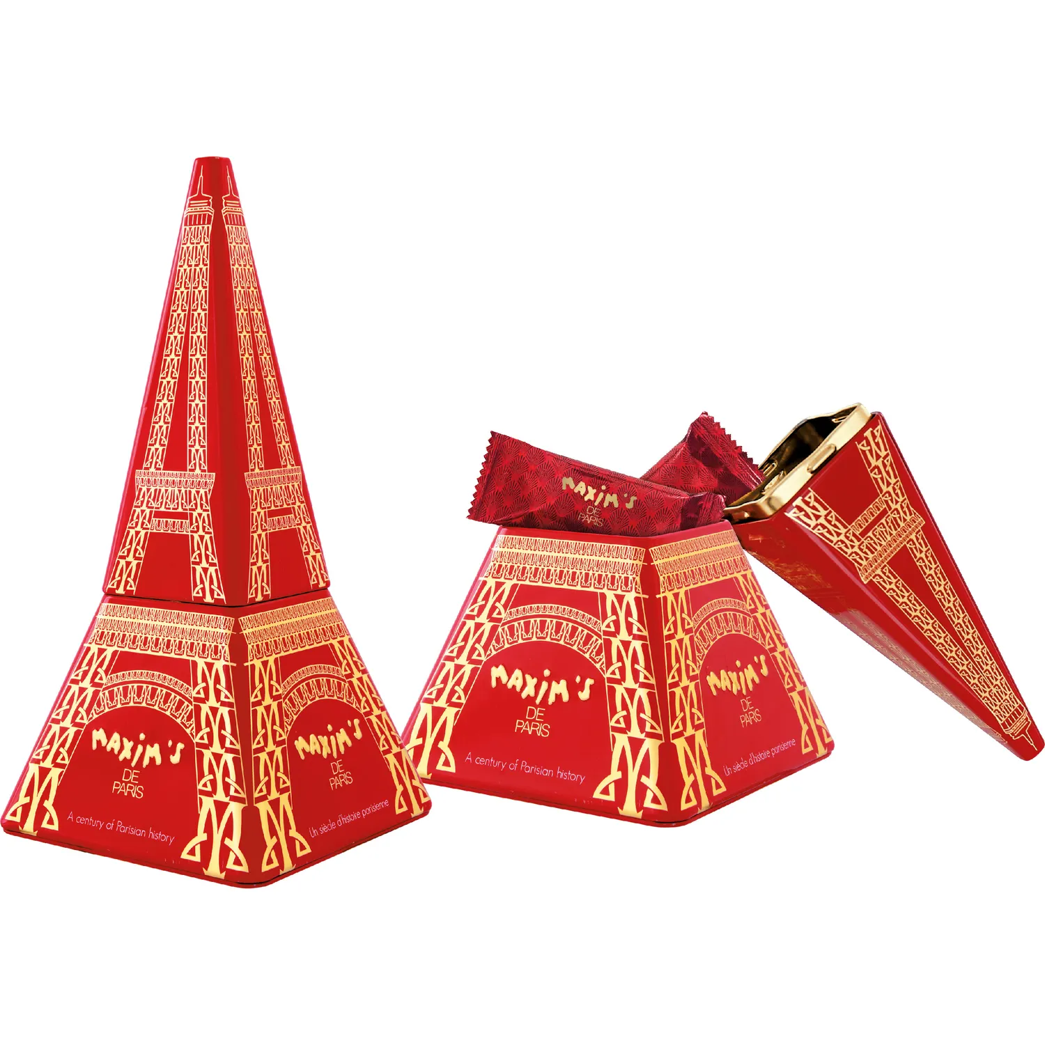 Photo ofMaxim’s Chocolate Lace Crêpes in Eiffel Tower Tin