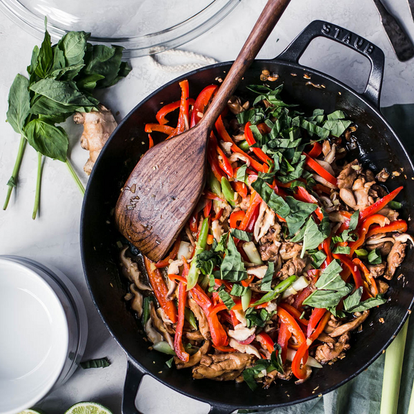 Wok-Fried Chicken and Vegetables with Ginger and Lemongrass