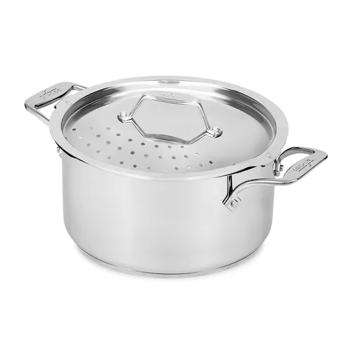 All-Clad Stainless Steel Stockpot with Straining Lid, 6 qt.