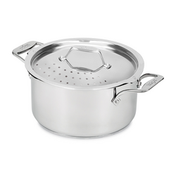 All-Clad Stainless Steel Stockpot with Straining Lid, 6 qt. This pot is amazing