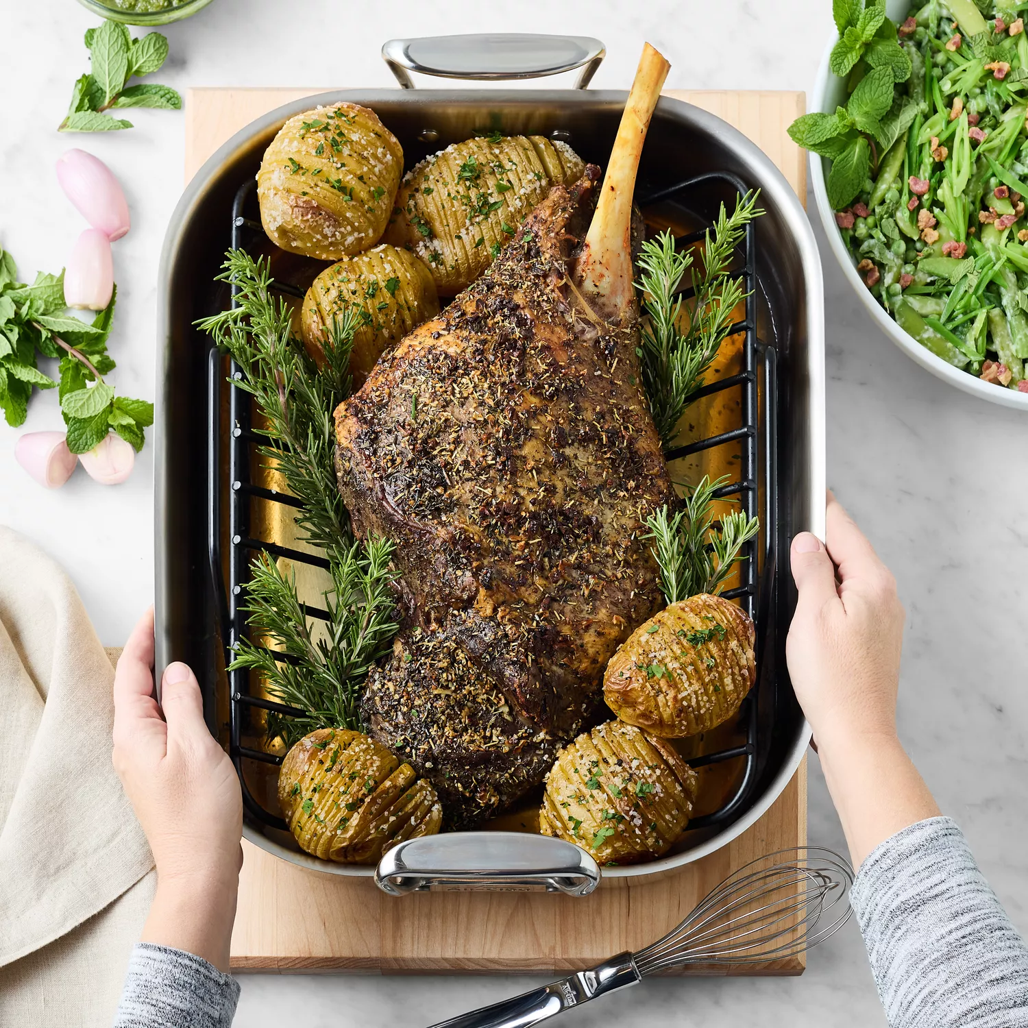 All-Clad Stainless-Steel Roasting Pan with Rack