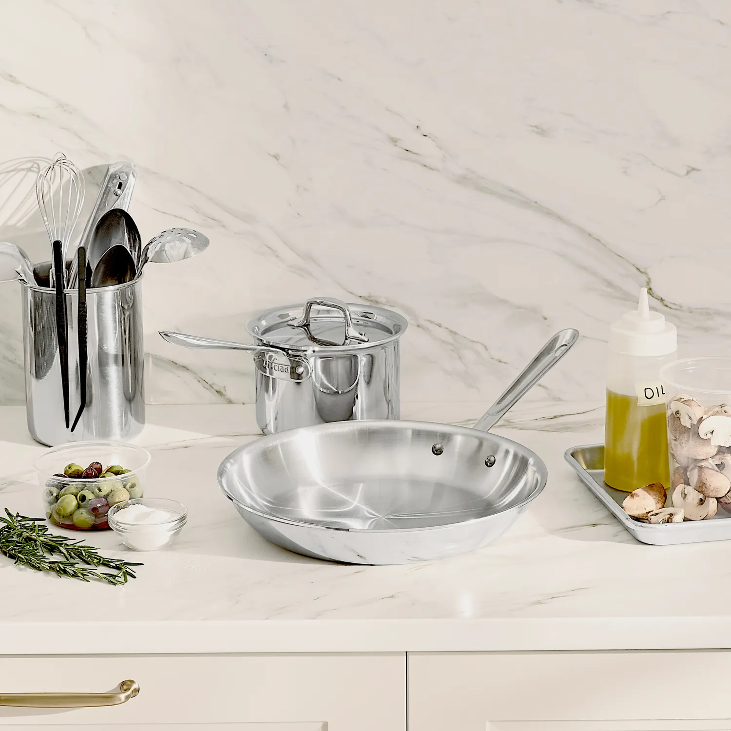 All-Clad D3 Stainless Steel Sear & Serve 3-Piece Cookware Set