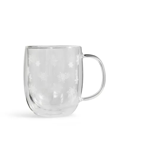 Sur la table Snowflake Double-Wall Mugs, Set of 2