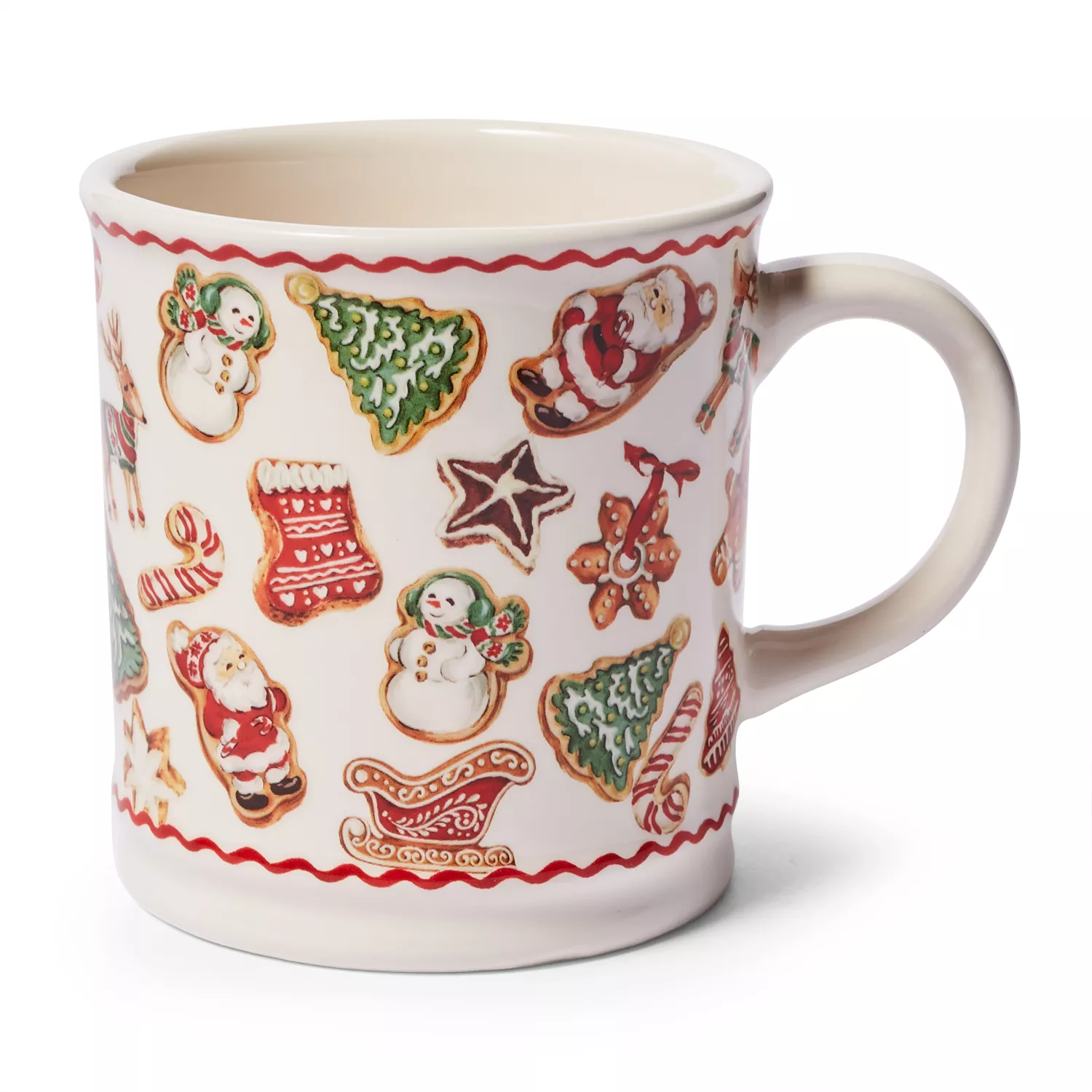 Candy Cane Holiday Mugs Set of 2 - Includes Spoons & Coasters