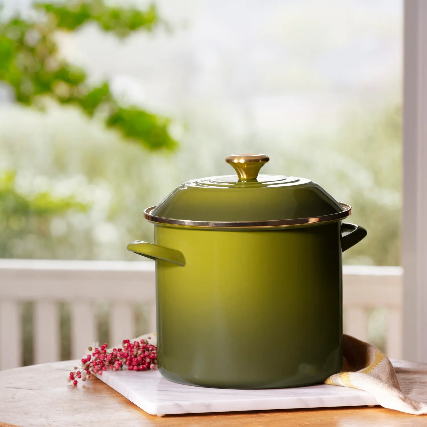 Le Creuset Enameled Steel Stockpot with Stainless Steel Knob, 10 qt.