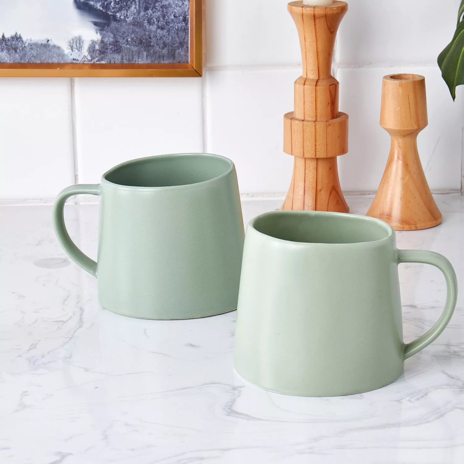 Stone Lain Delilah Porcelain Organic Shaped Mugs, Set of 6