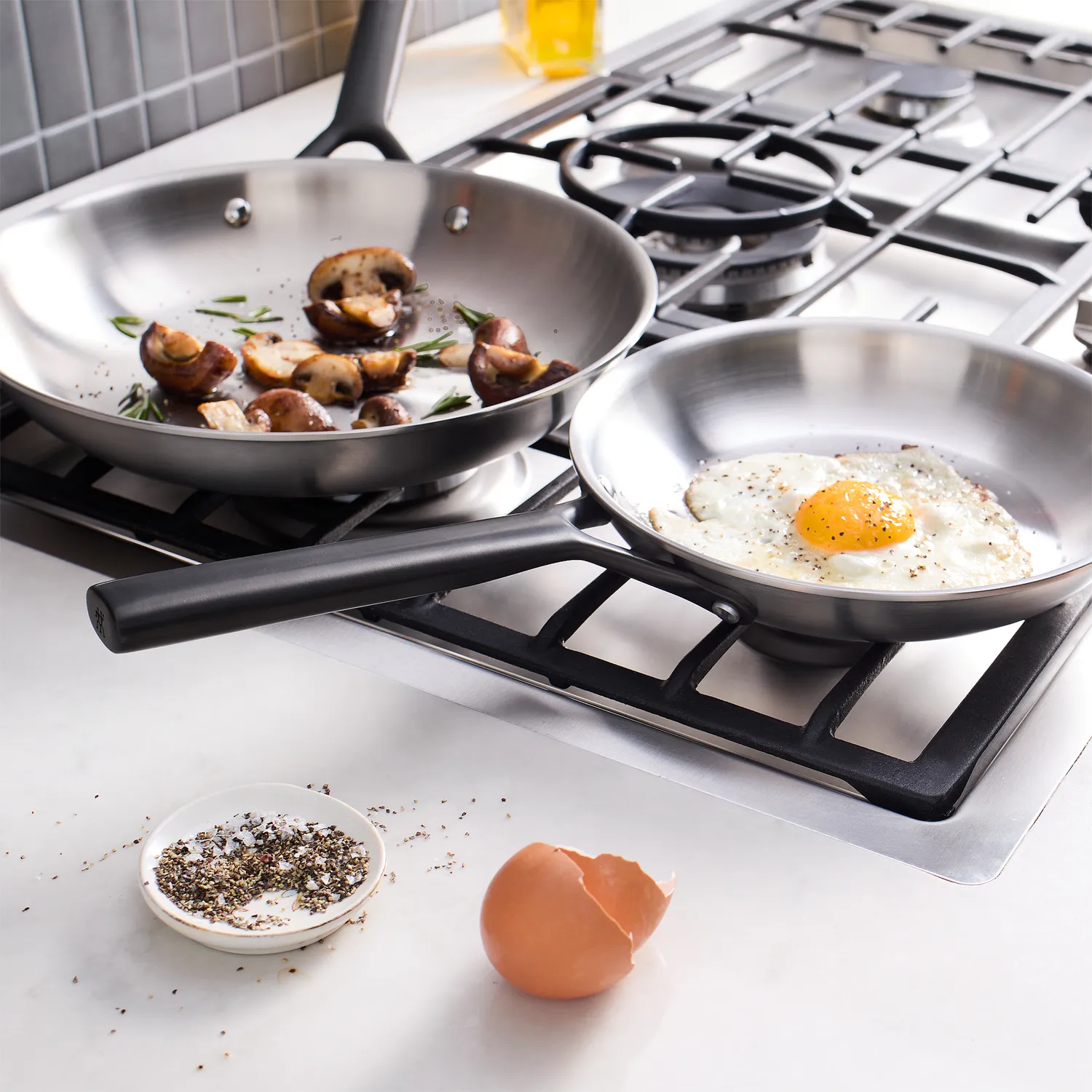 Zwilling Milano Stainless Steel Set of 2 Skillets, 8" & 10"