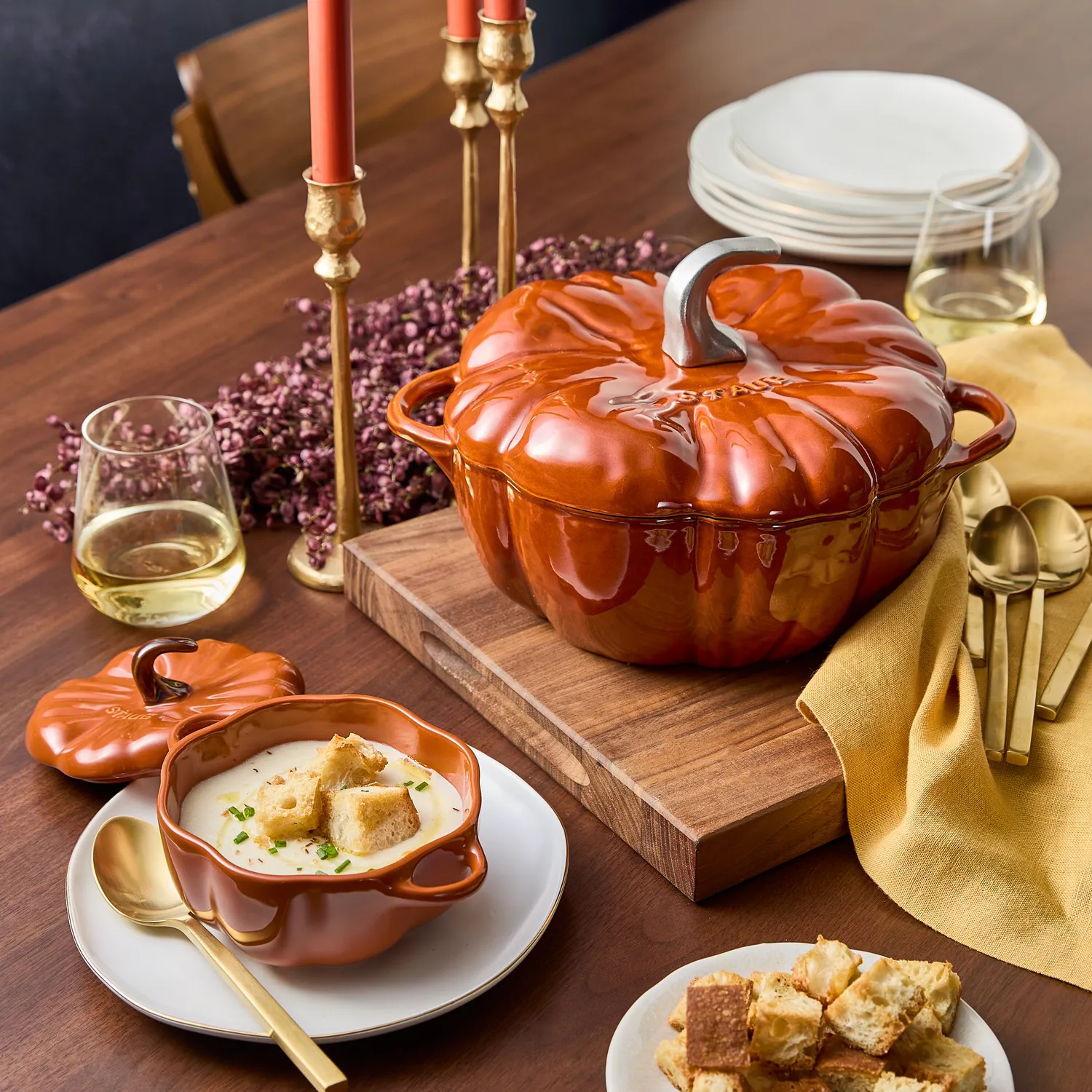 Staub Stoneware Mini Pumpkin Cocotte, .5 qt