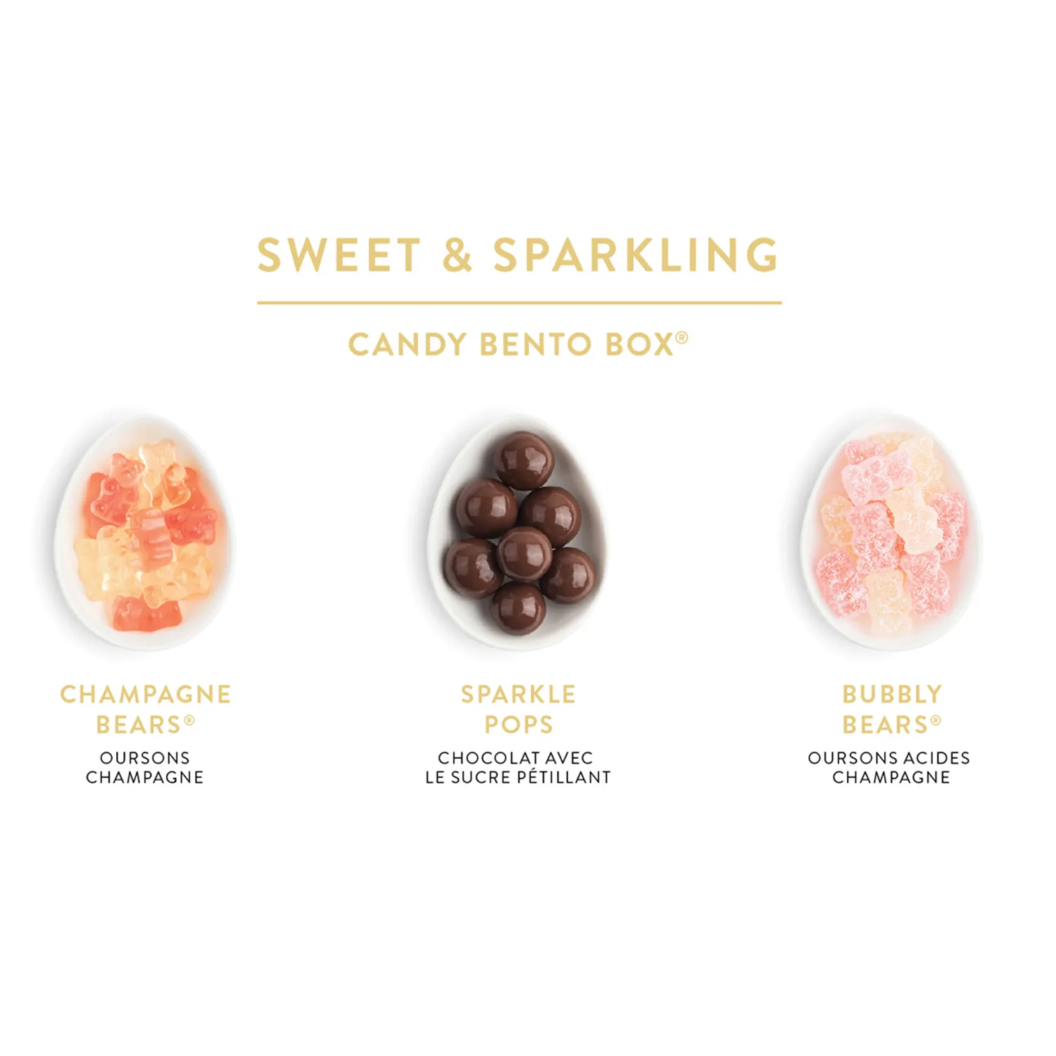 Sugarfina Sweet and Sparking Candy Bento Box, Set of 3