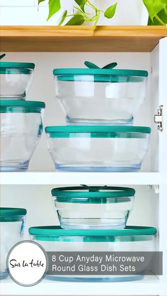 Anyday 8-Cup Round Glass Container