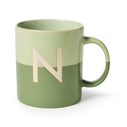 Sur La Table Color Block Monogram Mug, 16.2oz Hand warmer mug