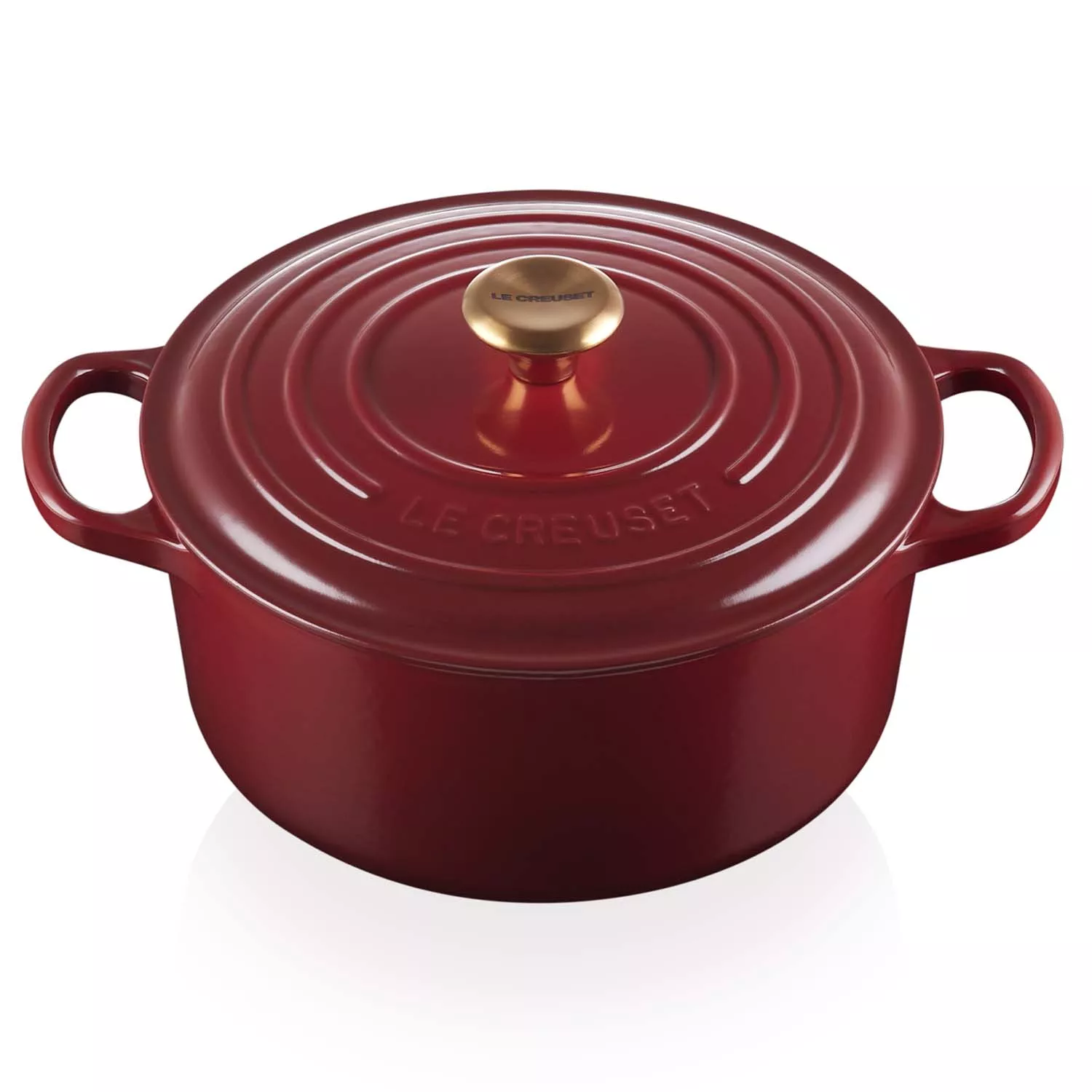 Round Dutch Oven with Gold Knob