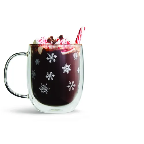 Sur la table Snowflake Double-Wall Mugs, Set of 2