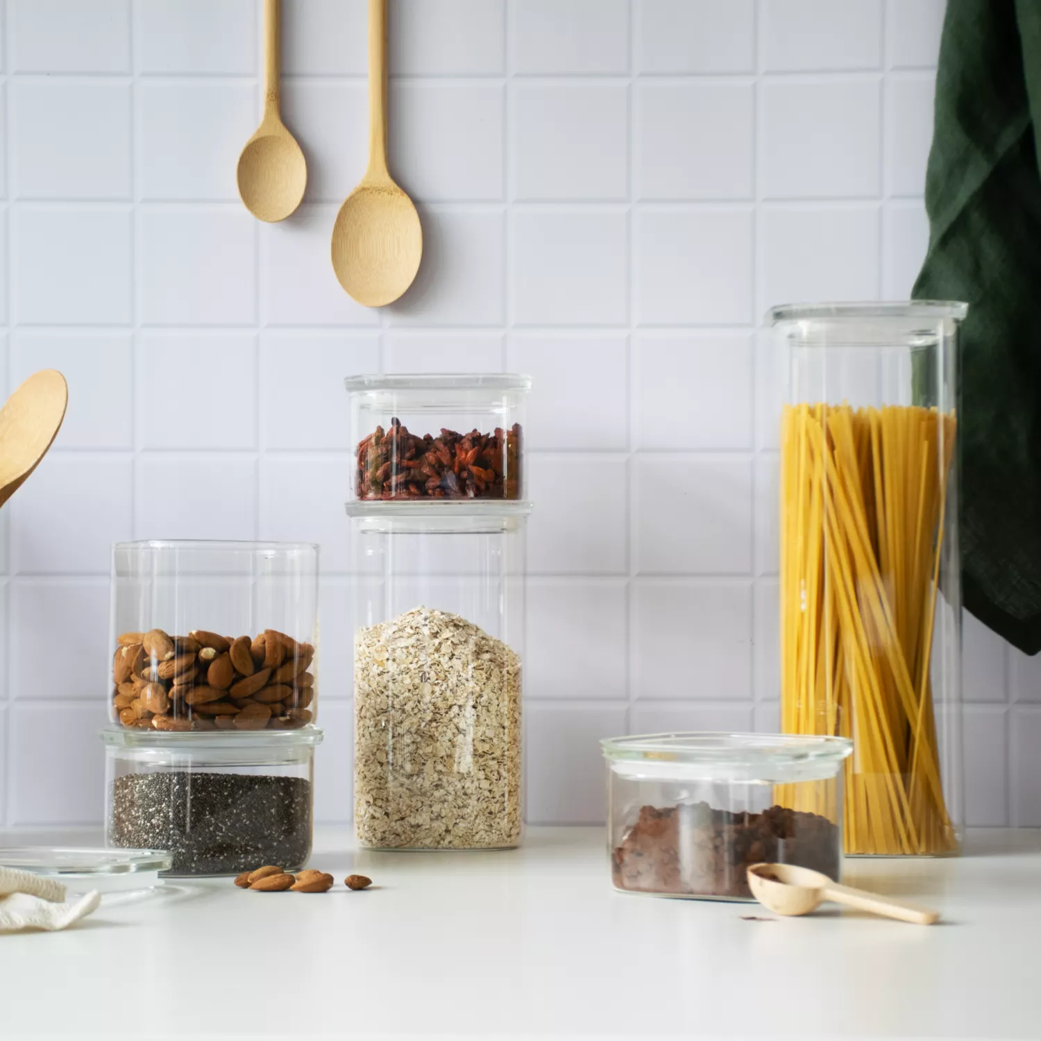 Pebbly Glass Food Storage Canisters