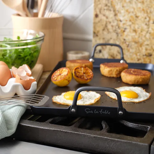 Sur La Table Carbon Steel Double Burner Griddle, 17" x 11"