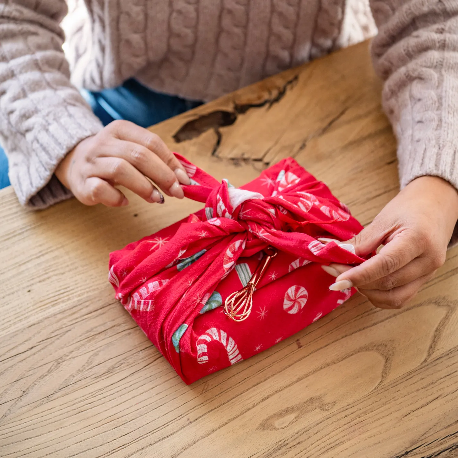 Sur La Table Candy Cane Flour Sack Towels, Set of 3