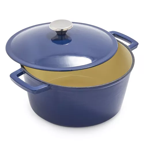 Sur La Table Lightweight Cast Iron Dutch Oven with Stainless Knob, 5 qt.