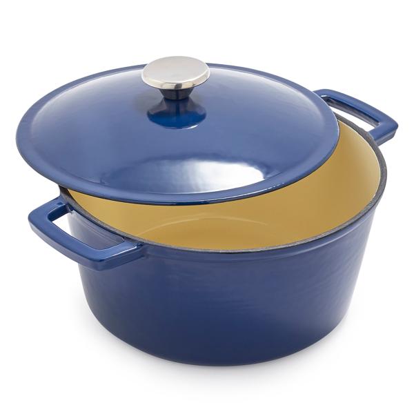 Sur La Table Lightweight Cast Iron Dutch Oven with Stainless Knob, 5 qt.