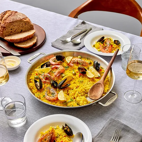 All-Clad D3 Stainless Steel Paella Pan, 14"