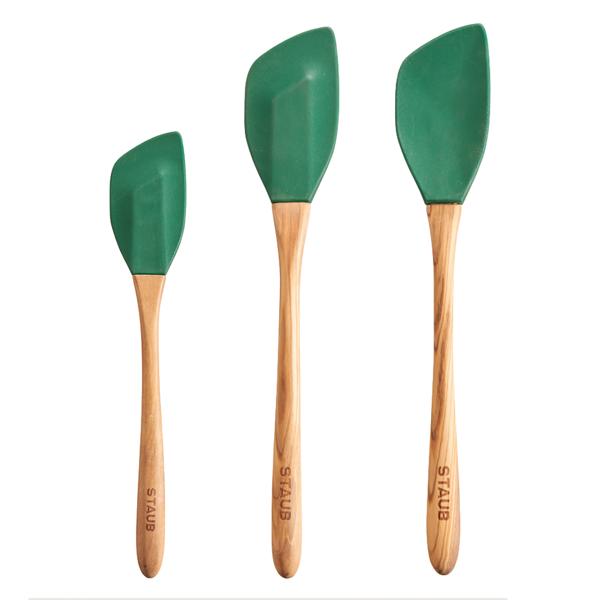 Staub Olivewood Silicone Spatulas, Set of 3
