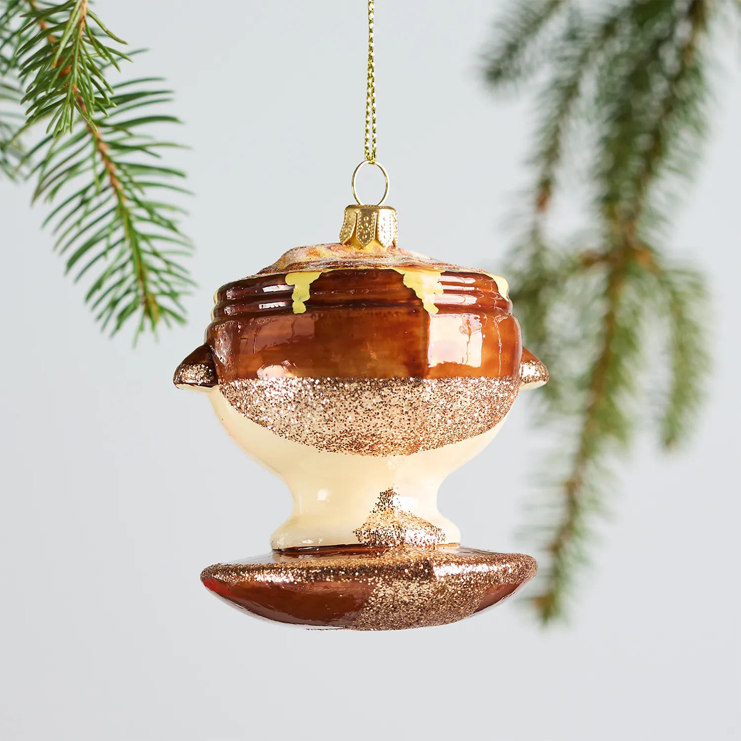 Sur La Table Onion Soup Glass Ornament, 2.9"