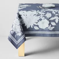 Sur La Table Jacquard Floral Tablecloth, Indigo