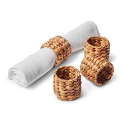 Sur La Table Water Hyacinth Napkin Rings, Set of 4