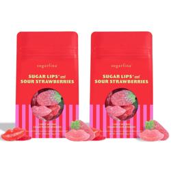 Sugarfina Sugar Lips & Sour Strawberries Candy Mixed Bag Duo