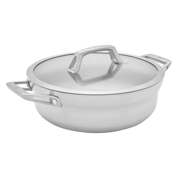 Zwilling Motion Stainless Steel Chef's Pan with Lid, 4 qt.