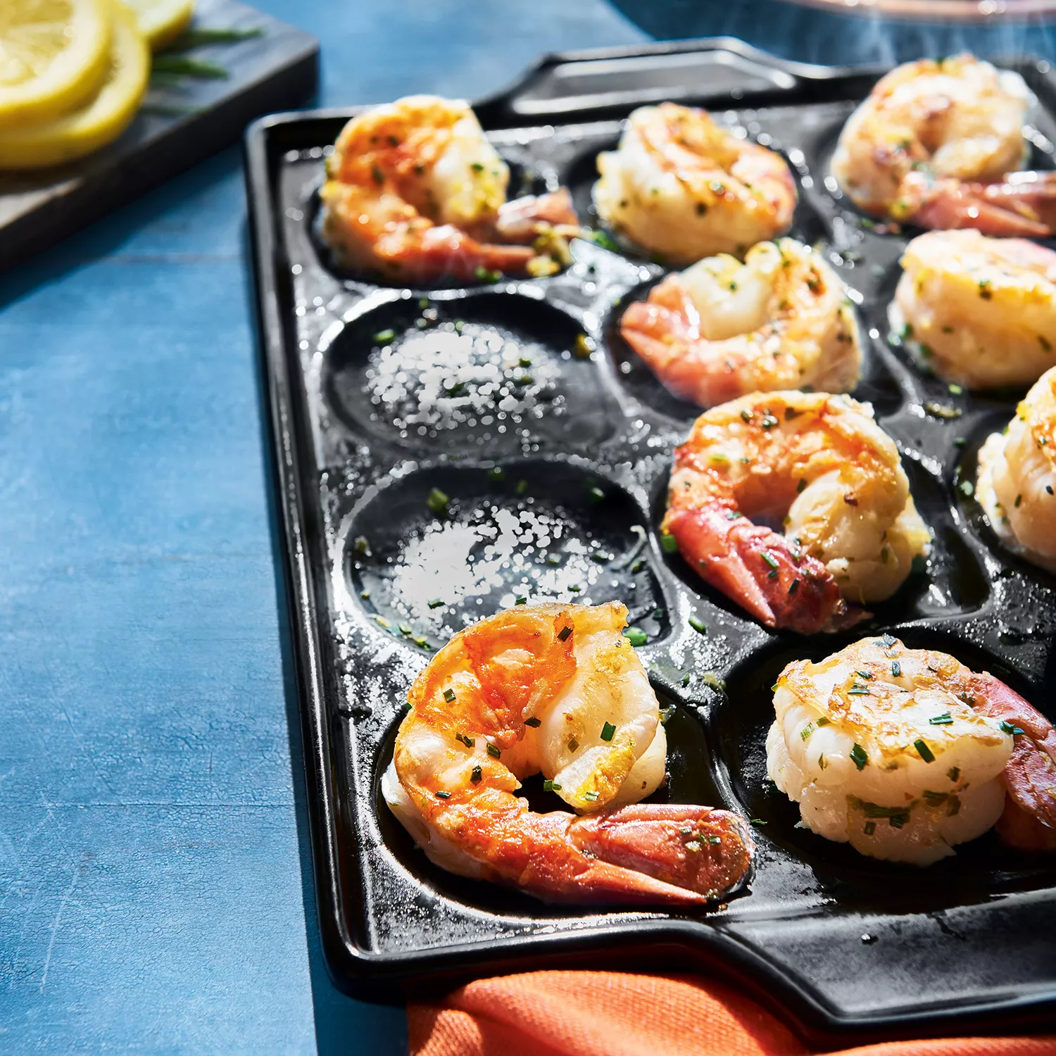 Grilled Shrimp 🍤 using a Sur la Table Cast Iron Shrimp Pan