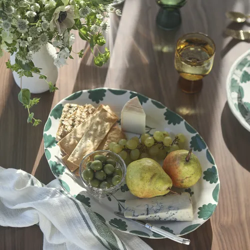 Sur La Table Floret Hand Painted Oval Serving Platter