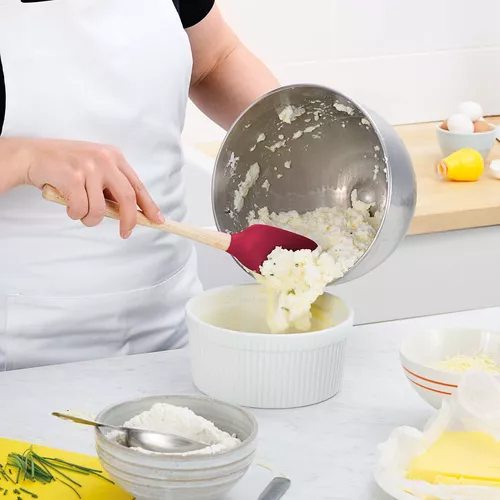 Tovolo Flex-Core Silicone Spatula Spoon with Wood Handle