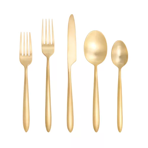 Fortessa Gold Brushed Velo Flatware Set, 20pc