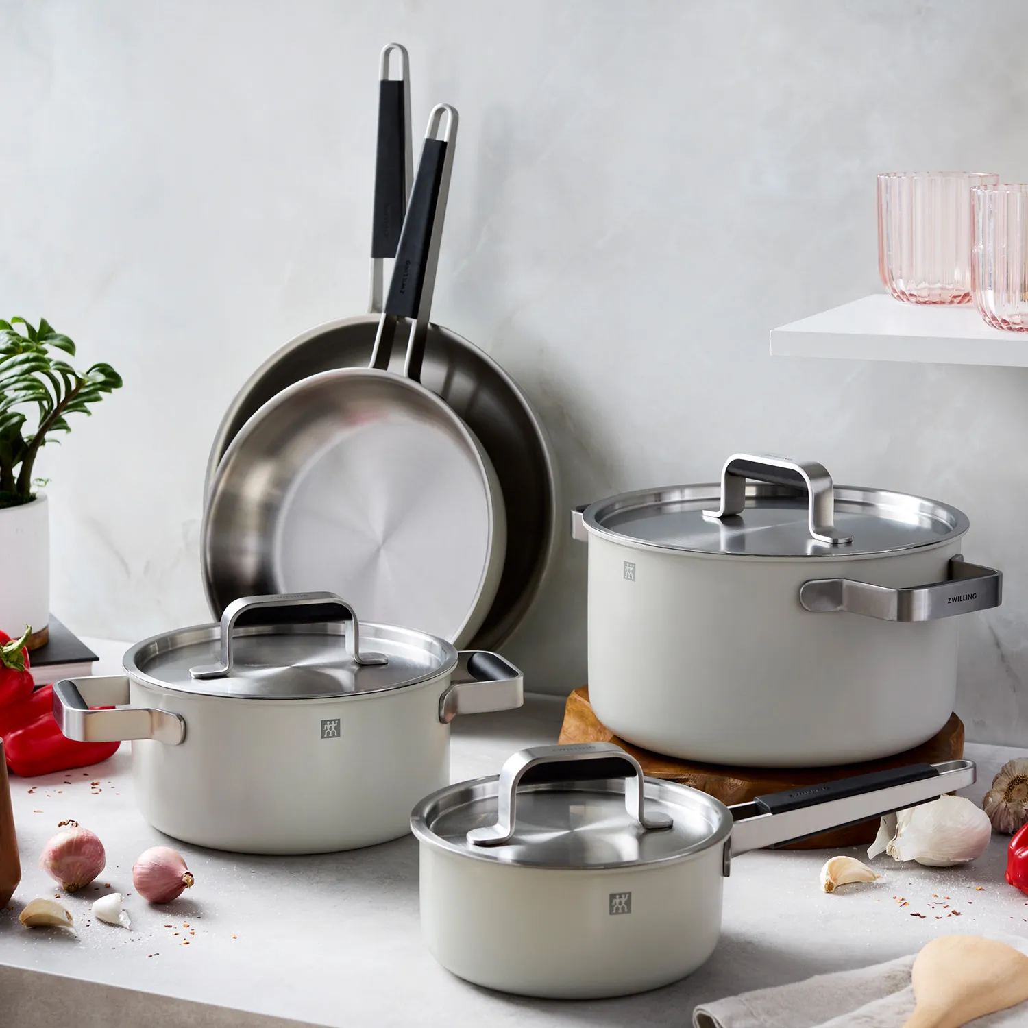 Zwilling Pure Stainless Steel 8-Piece Cookware Set