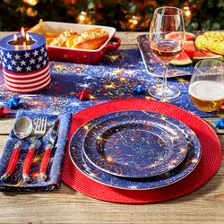 Sur La Table Fireworks Outdoor Melamine Dinner Plates, Set of 4