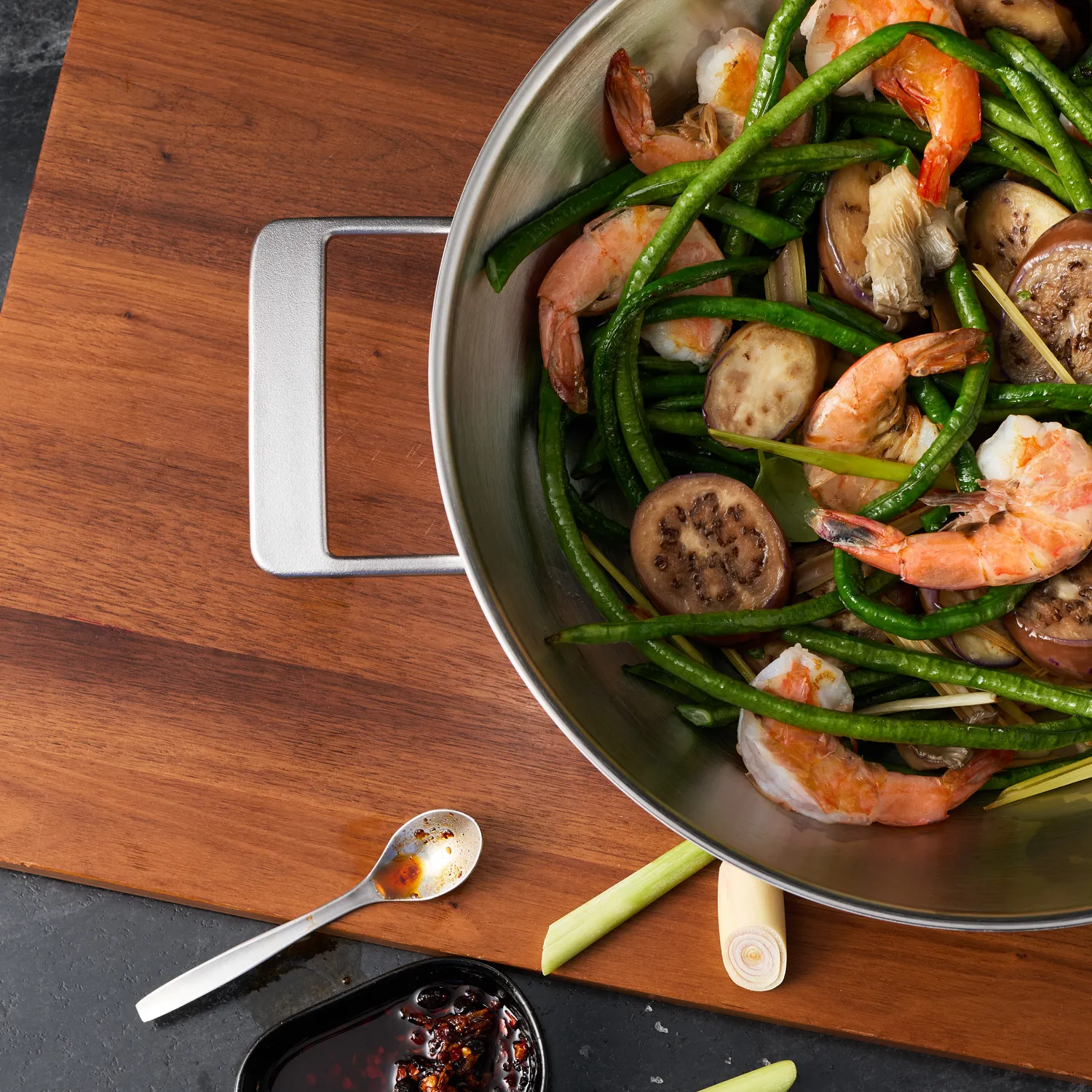 Demeyere Industry5 Stainless Steel Wok With Glass Lid, 3.2 Qt.