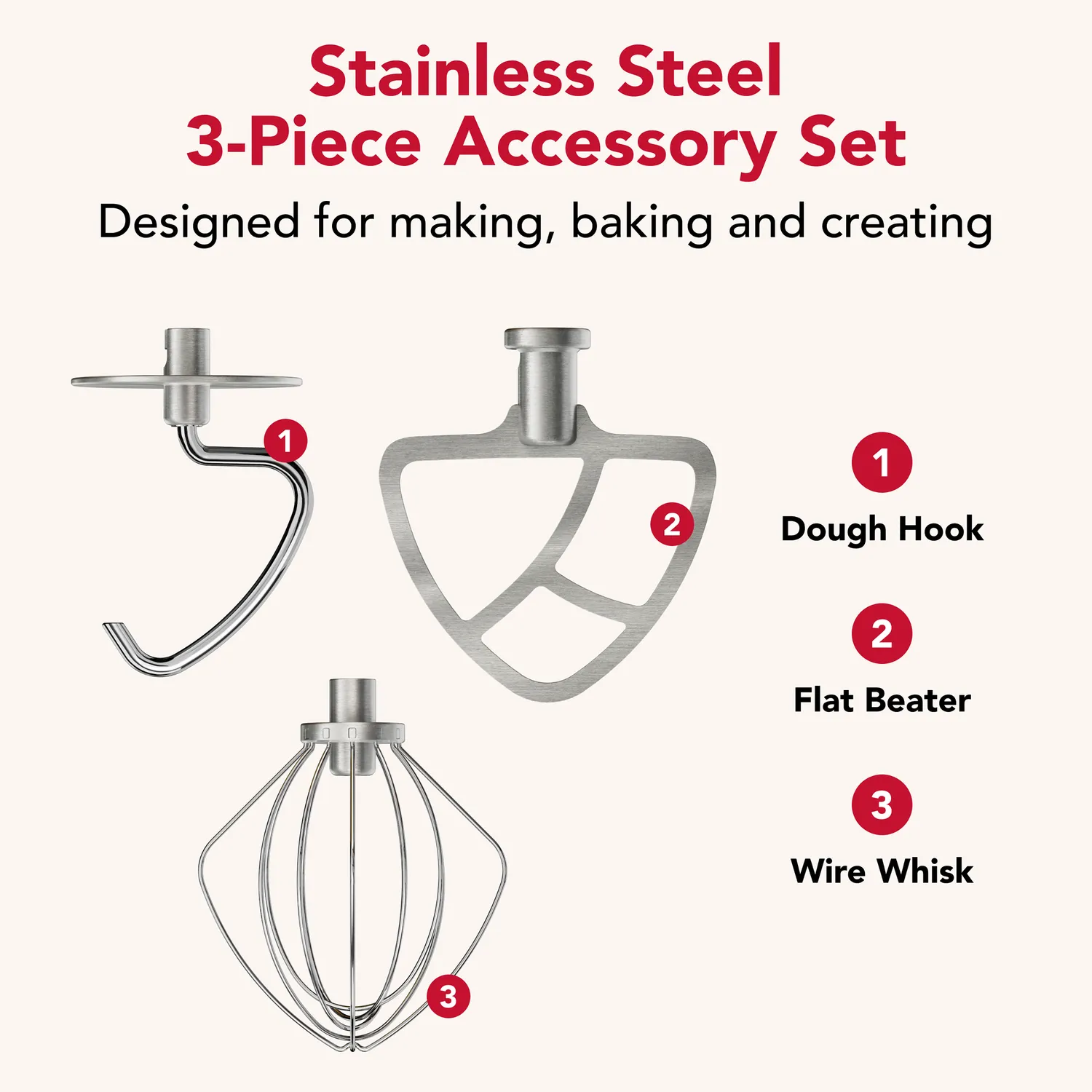 KitchenAid Stainless Steel 3-piece Accessory Set 