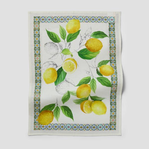 Tessitura Lemon Linen Kitchen Towel