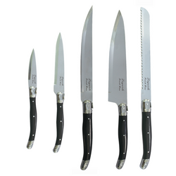 French Home 5-Piece Laguiole Kitchen Knife Set with Magnetic Display