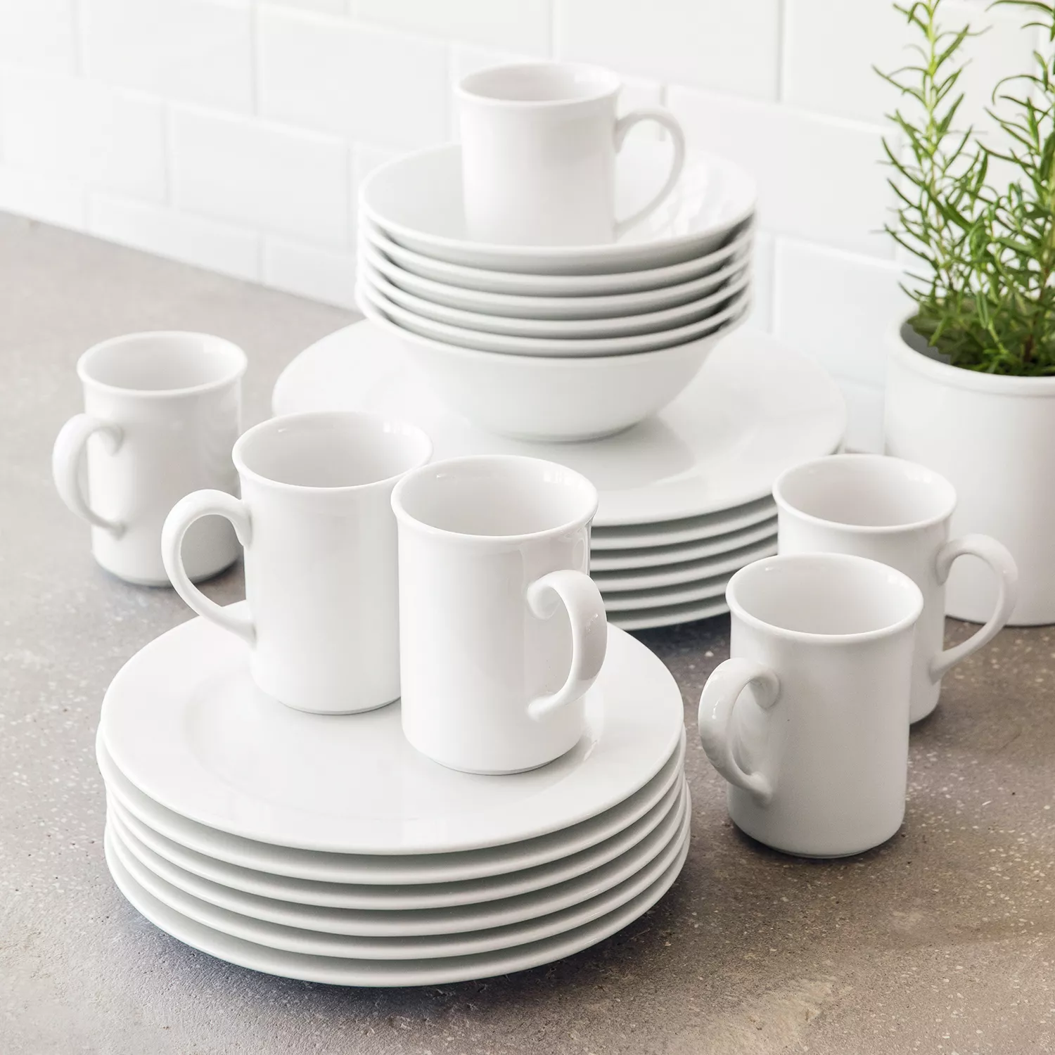 Porcelain Dinnerware Set Cups Saucers