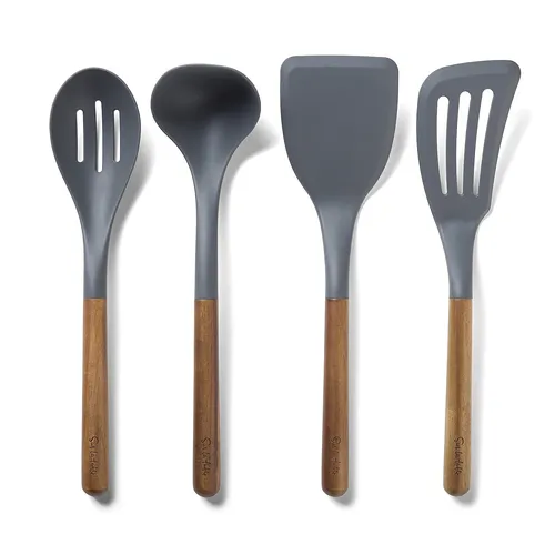 Sur La Table 4-Piece Silicone & Acacia Wood Tool Set 