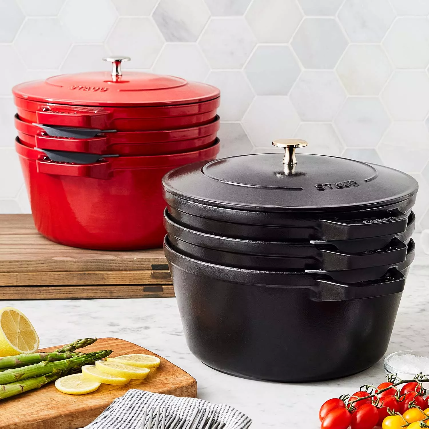 Staub Enameled Cast Iron Stackable Cookware Set