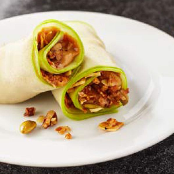 Apple Wraps with Almond Butter and Granola